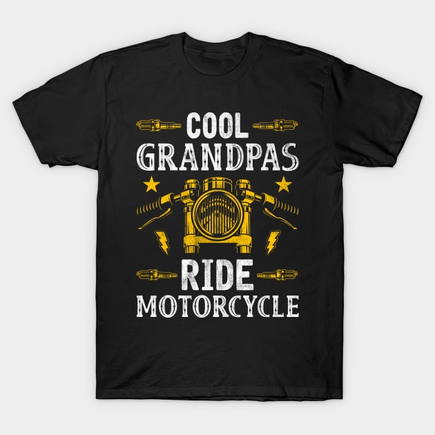 Mens Cool Grandpas Ride Motorcycles Grandpa Bike Riding T-Shirt by Albatross